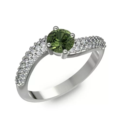 Ékszerpalota eljegyzési gyűrű 0.5ct zöld zafírral BRK308 platina