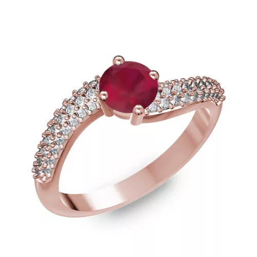 Ékszerpalota eljegyzési gyűrű 0.5ct rubinnal BRK308 rozé arany