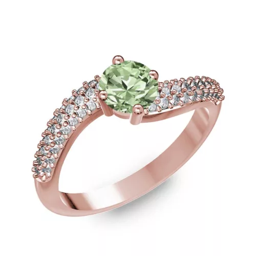 Ékszerpalota eljegyzési gyűrű 0.5ct zöld gyémánttal BRK308 rozé arany