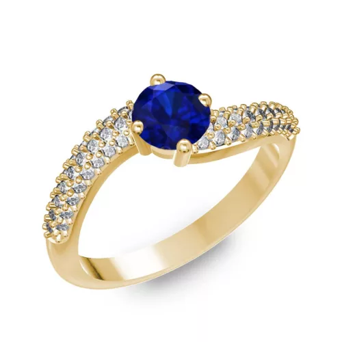 Ékszerpalota eljegyzési gyűrű 0.5ct kék diffusion zafírral BRK308 sárga arany