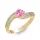 Ékszerpalota eljegyzési gyűrű 0.5ct pink zafírral BRK308 sárga arany