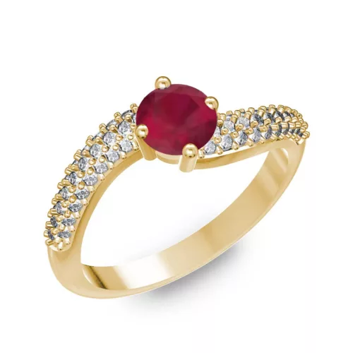 Ékszerpalota eljegyzési gyűrű 0.5ct rubinnal BRK308 sárga arany