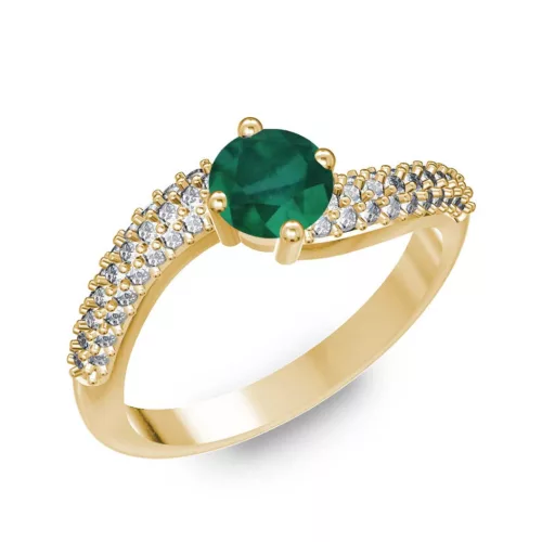 Ékszerpalota eljegyzési gyűrű 0.5ct smaragddal BRK308 sárga arany