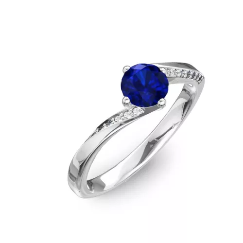 Ékszerpalota eljegyzési gyűrű 0,7ct kék diffusion zafírral BRK314 fehér arany 