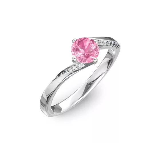 Ékszerpalota eljegyzési gyűrű 0,7ct pink zafírral BRK314 fehér arany 