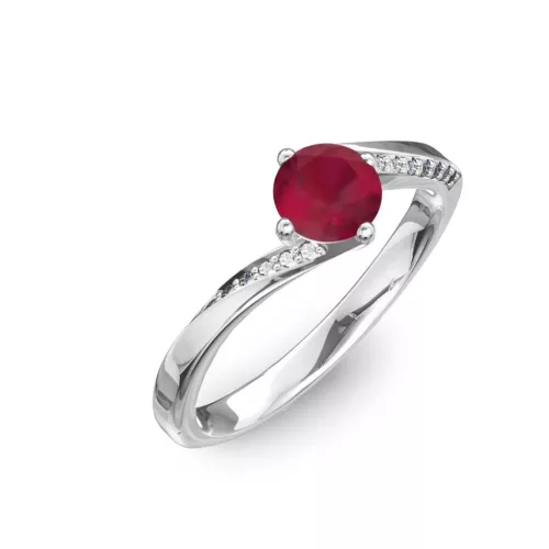 Ékszerpalota eljegyzési gyűrű 0,7ct rubinnal BRK314 fehér arany 