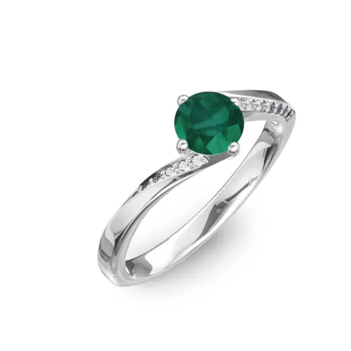 Ékszerpalota eljegyzési gyűrű 0,7ct smaragddal BRK314 fehér arany 