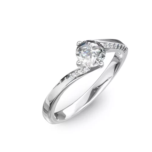 Ékszerpalota eljegyzési gyűrű 0,7ct G/VS gyémánttal BRK314 platina 