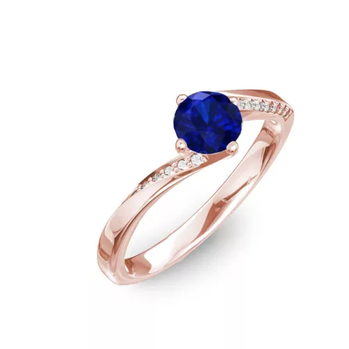 Ékszerpalota eljegyzési gyűrű 0,7ct kék diffusion zafírral BRK314 rozé arany 