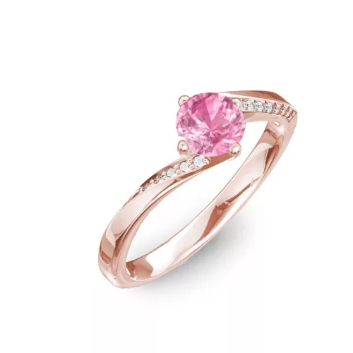 Ékszerpalota eljegyzési gyűrű 0,7ct pink zafírral BRK314 rozé arany 