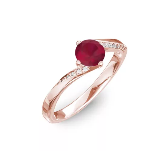 Ékszerpalota eljegyzési gyűrű 0,7ct rubinnal BRK314 rozé arany 