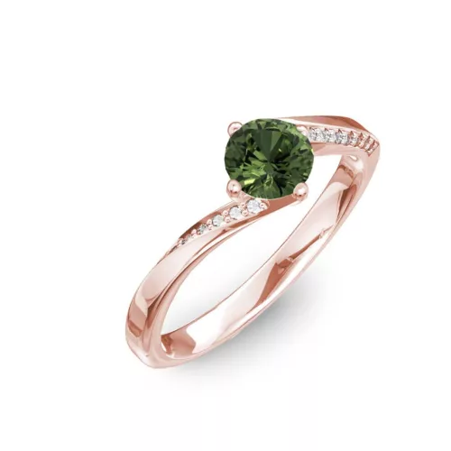 Ékszerpalota eljegyzési gyűrű 0,7ct zöld zafírral BRK314 rozé arany 