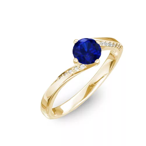 Ékszerpalota eljegyzési gyűrű 0,7ct kék diffusion zafírral BRK314 sárga arany 