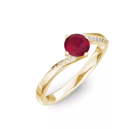 Ékszerpalota eljegyzési gyűrű 0,7ct rubinnal BRK314 sárga arany 