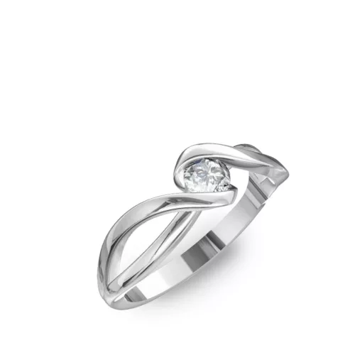 Ékszerpalota eljegyzési gyűrű 0.2ct H/VS gyémánttal BRK 410 fehér arany 