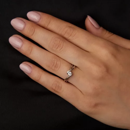 Ékszerpalota eljegyzési gyűrű 0.2ct H/VS gyémánttal BRK 410 fehér arany 