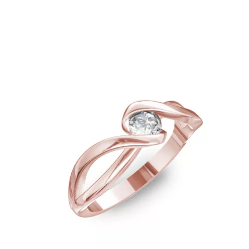 Ékszerpalota eljegyzési gyűrű 0.2ct G/VS gyémánttal BRK 410 rozé arany 