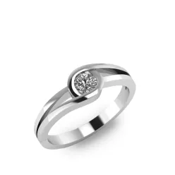   Ékszerpalota eljegyzési gyűrű 0.2ct gyémánttal BRK 431 fehér arany