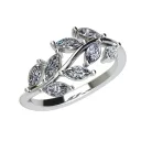 Ékszerpalota eljegyzési gyűrű gyémántokkal BRK501 fehér arany