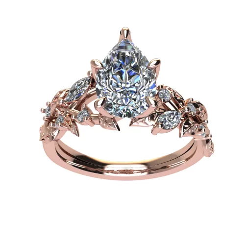 Ékszerpalota eljegyzési gyűrű 1,5ct G/VS gyémánttal BRK502 rozé arany
