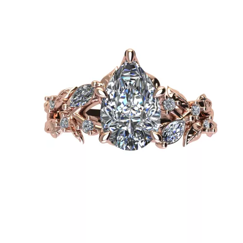 Ékszerpalota eljegyzési gyűrű 1,5ct G/VS gyémánttal BRK502 rozé arany