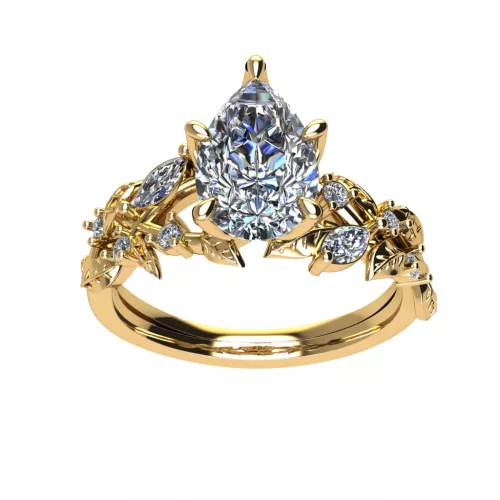 Ékszerpalota eljegyzési gyűrű 1,5ct G/VS gyémánttal BRK502 sárga arany