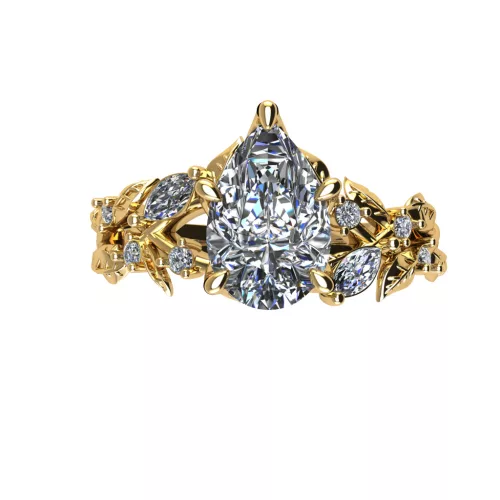 Ékszerpalota eljegyzési gyűrű 1,5ct G/VS gyémánttal BRK502 sárga arany