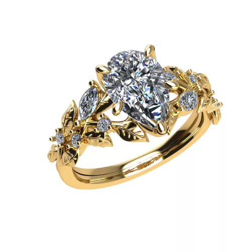 Ékszerpalota eljegyzési gyűrű 1,5ct G/VS gyémánttal BRK502 sárga arany