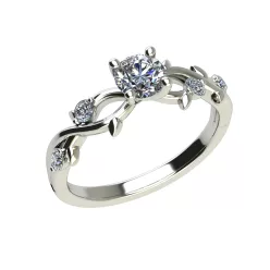   Ékszerpalota eljegyzési gyűrű 0,4ct gyémánttal BRK503 fehér arany