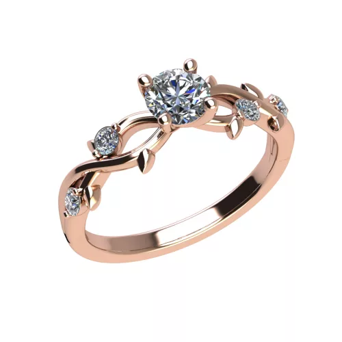Ékszerpalota eljegyzési gyűrű 0,4ct G/VS gyémánttal BRK503 rozé arany