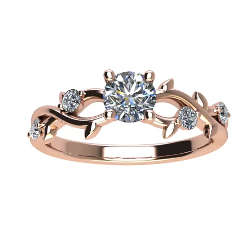 Ékszerpalota eljegyzési gyűrű 0,4ct G/VS gyémánttal BRK503 rozé arany
