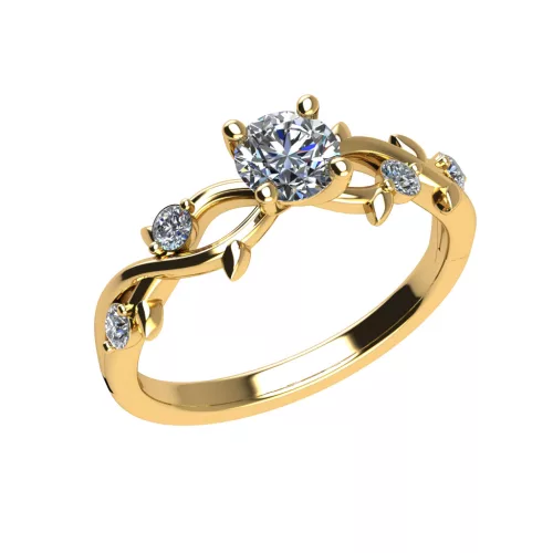 Ékszerpalota eljegyzési gyűrű 0,4ct G/VS gyémánttal BRK503 sárga arany
