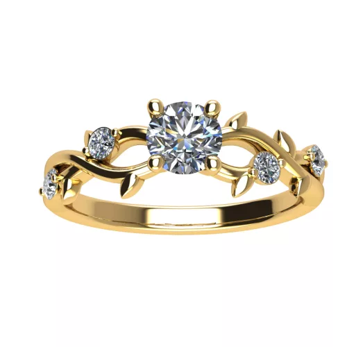 Ékszerpalota eljegyzési gyűrű 0,4ct G/VS gyémánttal BRK503 sárga arany