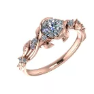 Ékszerpalota eljegyzési gyűrű 0,5ct G/VS gyémánttal BRK504 rozé arany
