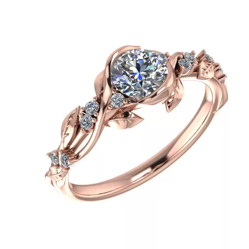 Ékszerpalota eljegyzési gyűrű 0,5ct G/VS gyémánttal BRK504 rozé arany