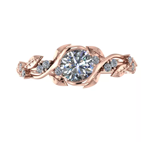 Ékszerpalota eljegyzési gyűrű 0,5ct G/VS gyémánttal BRK504 rozé arany
