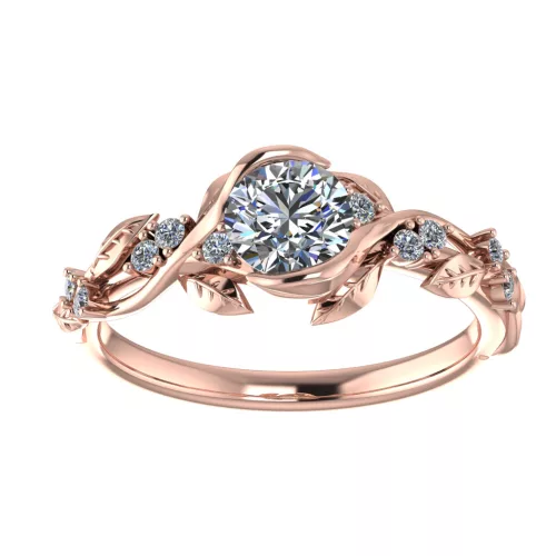 Ékszerpalota eljegyzési gyűrű 0,5ct G/VS gyémánttal BRK504 rozé arany