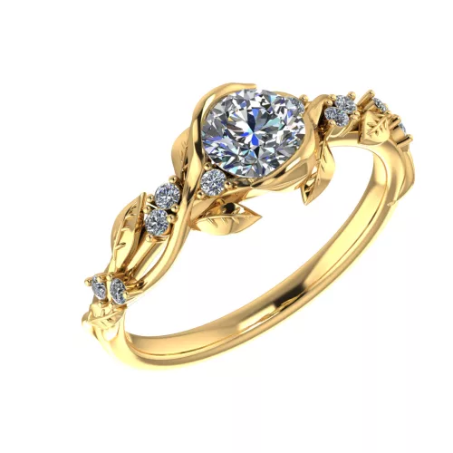 Ékszerpalota eljegyzési gyűrű 0,5ct G/VS gyémánttal BRK504 sárga arany