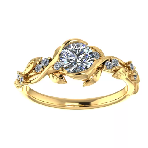 Ékszerpalota eljegyzési gyűrű 0,5ct G/VS gyémánttal BRK504 sárga arany