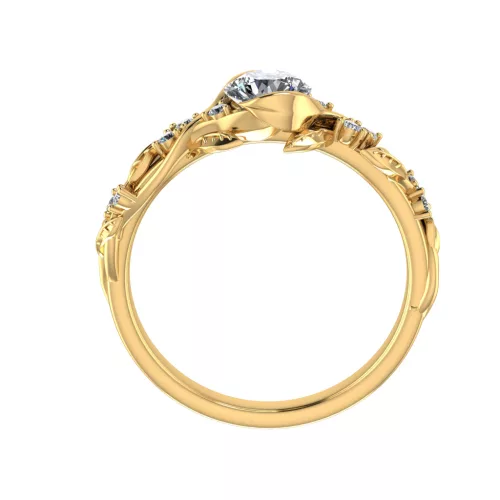 Ékszerpalota eljegyzési gyűrű 0,5ct G/VS gyémánttal BRK504 sárga arany