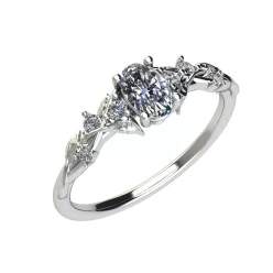   Ékszerpalota eljegyzési gyűrű 0,4ct gyémánttal BRK505 fehér arany