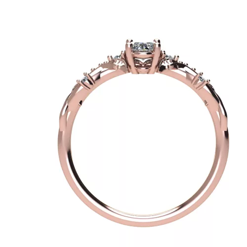 Ékszerpalota eljegyzési gyűrű 0,4ct G/VS gyémánttal BRK505 rozé arany