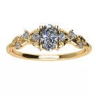 Ékszerpalota eljegyzési gyűrű 0,4ct G/VS gyémánttal BRK505 sárga arany