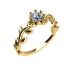 Ékszerpalota eljegyzési gyűrű 0,4ct G/VS gyémánttal BRK506 sárga arany