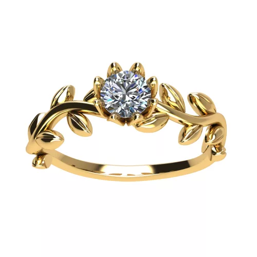 Ékszerpalota eljegyzési gyűrű 0,4ct G/VS gyémánttal BRK506 sárga arany