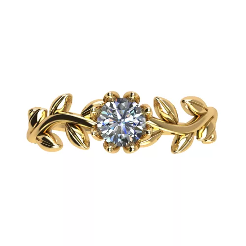 Ékszerpalota eljegyzési gyűrű 0,4ct G/VS gyémánttal BRK506 sárga arany