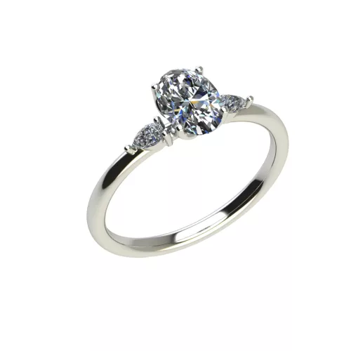 Ékszerpalota eljegyzési gyűrű 0,7ct gyémánttal BRK510 fehér arany