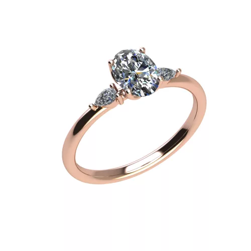 Ékszerpalota eljegyzési gyűrű 0,7ct G/VS gyémánttal BRK510 rozé arany