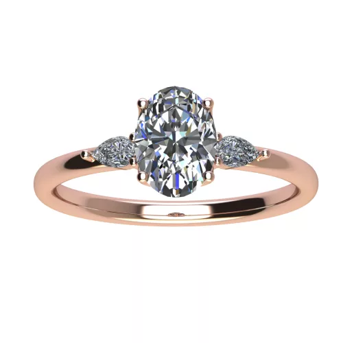 Ékszerpalota eljegyzési gyűrű 0,7ct G/VS gyémánttal BRK510 rozé arany
