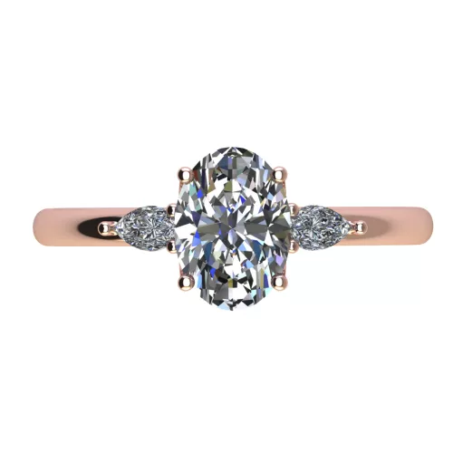 Ékszerpalota eljegyzési gyűrű 0,7ct G/VS gyémánttal BRK510 rozé arany